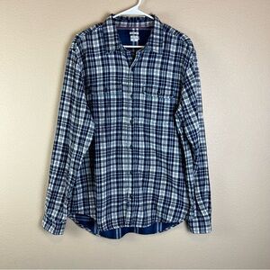 bridge & burn blue plaid original slim shirt